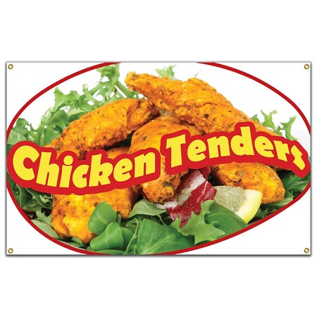 Signmission Chicken Tenders Banner Heavy Duty 13 Oz Vinyl with Grommets B-60 Chicken Tenders